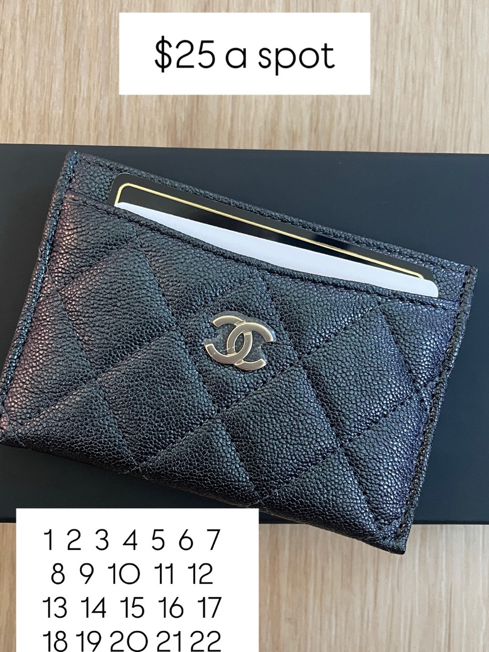 CHANEL 19S Iridescent Black Classic Card Holder